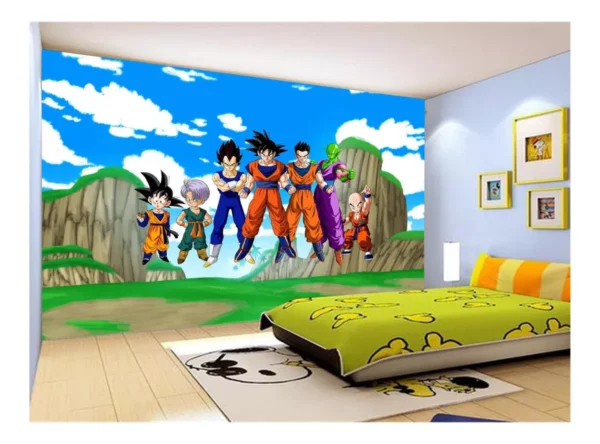 Papel De Parede Dragon Ball Goku Vegeta Anime 7,5m² Dbz437