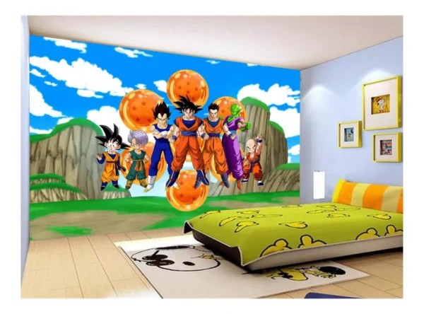 Papel De Parede Dragon Ball Goku Vegeta Anime 7,5m² Dbz438