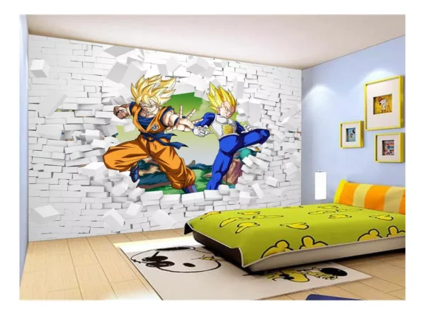 Papel De Parede Dragon Ball Goku Vegeta Anime 7,5m² Dbz44