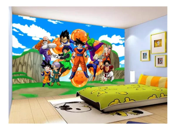 Papel De Parede Dragon Ball Goku Vegeta Anime 7,5m² Dbz444