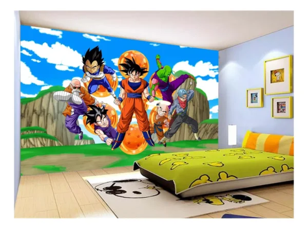 Papel De Parede Dragon Ball Goku Vegeta Anime 7,5m² Dbz447