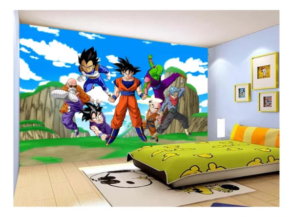 Papel De Parede Dragon Ball Goku Vegeta Anime 7,5m² Dbz449