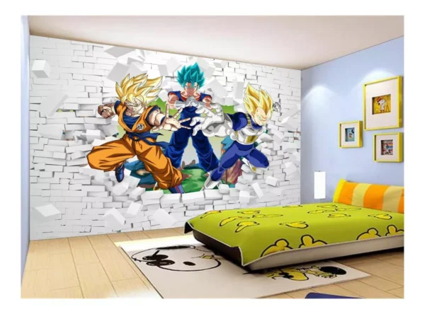 Papel De Parede Dragon Ball Goku Vegeta Anime 7,5m² Dbz45