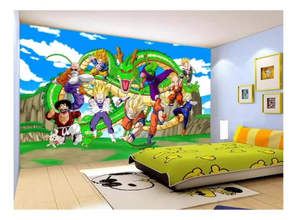 Papel De Parede Dragon Ball Goku Vegeta Anime 7,5m² Dbz452