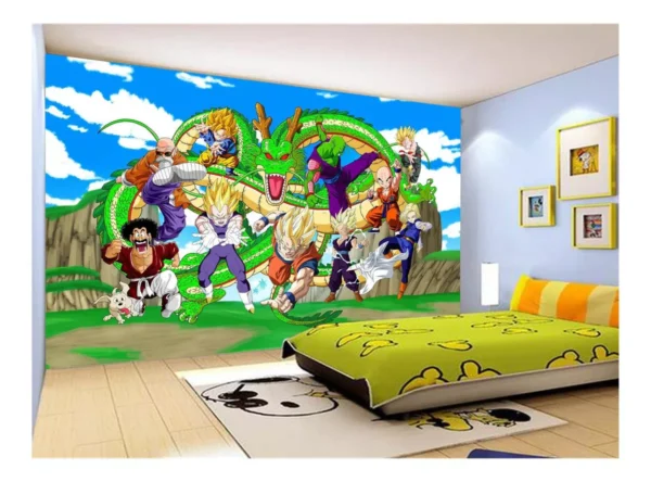 Papel De Parede Dragon Ball Goku Vegeta Anime 7,5m² Dbz453