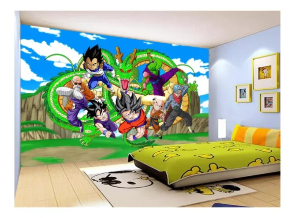 Papel De Parede Dragon Ball Goku Vegeta Anime 7,5m² Dbz454