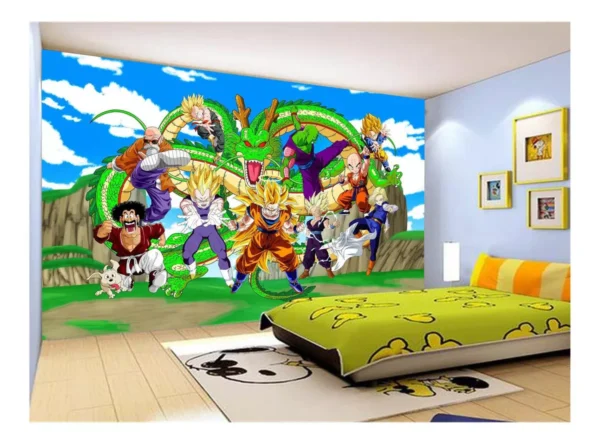 Papel De Parede Dragon Ball Goku Vegeta Anime 7,5m² Dbz455