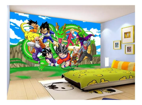 Papel De Parede Dragon Ball Goku Vegeta Anime 7,5m² Dbz457