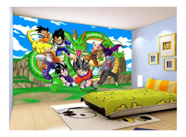 Papel De Parede Dragon Ball Goku Vegeta Anime 7,5m² Dbz458