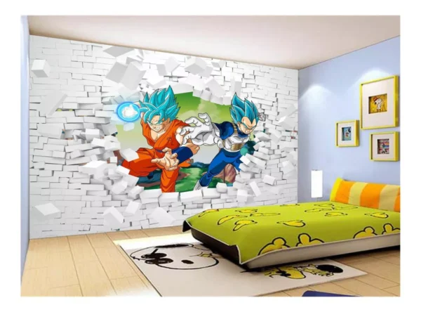 Papel De Parede Dragon Ball Goku Vegeta Anime 7,5m² Dbz46