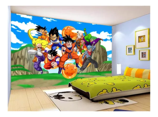 Papel De Parede Dragon Ball Goku Vegeta Anime 7,5m² Dbz466