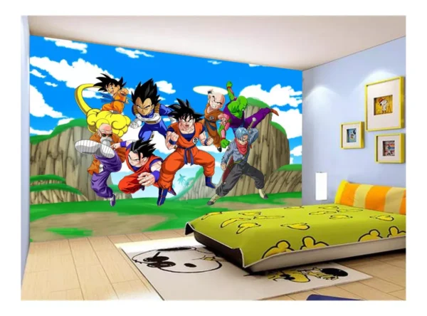 Papel De Parede Dragon Ball Goku Vegeta Anime 7,5m² Dbz467