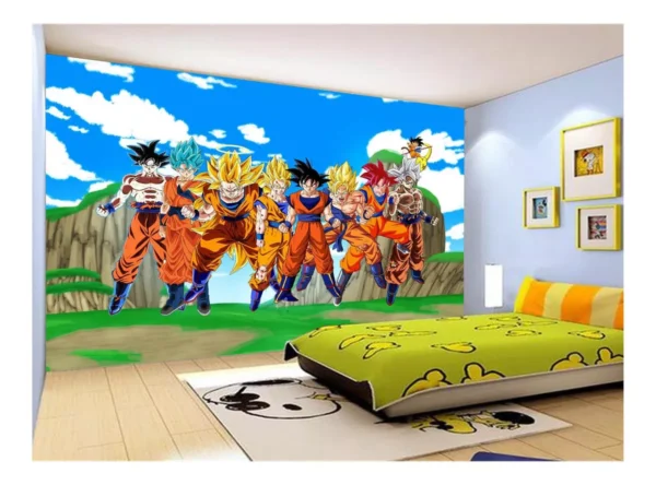 Papel De Parede Dragon Ball Goku Vegeta Anime 7,5m² Dbz468