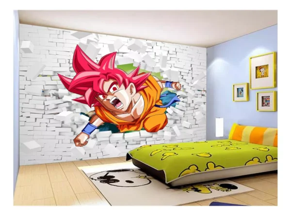 Papel De Parede Dragon Ball Goku Vegeta Anime 7,5m² Dbz47