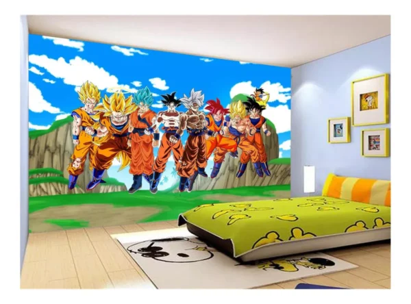 Papel De Parede Dragon Ball Goku Vegeta Anime 7,5m² Dbz470