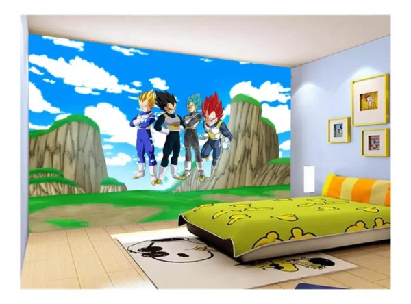 Papel De Parede Dragon Ball Goku Vegeta Anime 7,5m² Dbz472