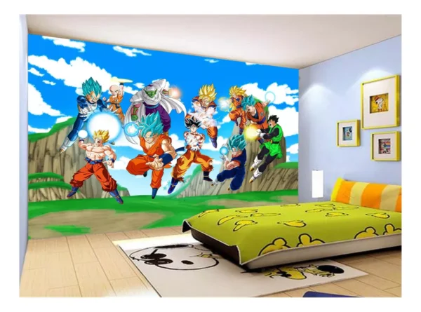 Papel De Parede Dragon Ball Goku Vegeta Anime 7,5m² Dbz474