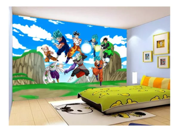 Papel De Parede Dragon Ball Goku Vegeta Anime 7,5m² Dbz477