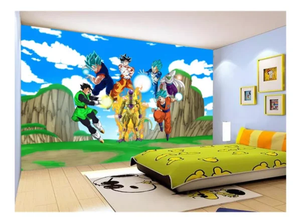 Papel De Parede Dragon Ball Goku Vegeta Anime 7,5m² Dbz481