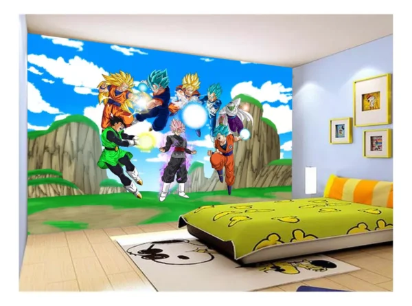 Papel De Parede Dragon Ball Goku Vegeta Anime 7,5m² Dbz482