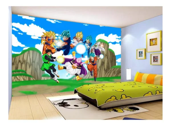 Papel De Parede Dragon Ball Goku Vegeta Anime 7,5m² Dbz483