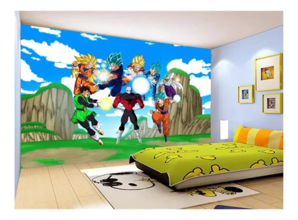 Papel De Parede Dragon Ball Goku Vegeta Anime 7,5m² Dbz484