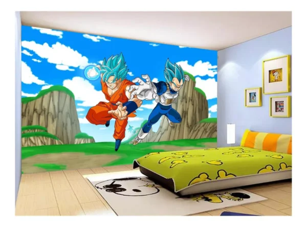 Papel De Parede Dragon Ball Goku Vegeta Anime 7,5m² Dbz485