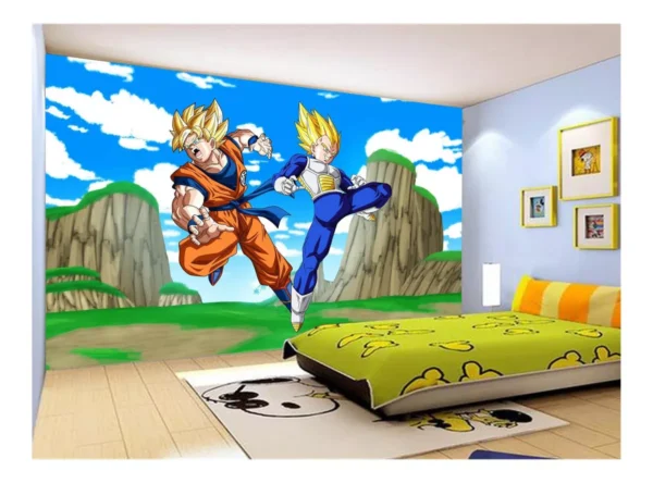 Papel De Parede Dragon Ball Goku Vegeta Anime 7,5m² Dbz486