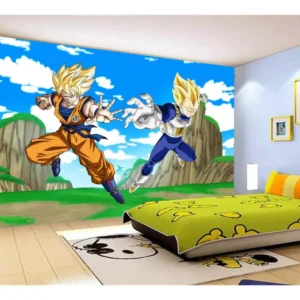 Papel De Parede Dragon Ball Goku Vegeta Anime 7,5m² Dbz487