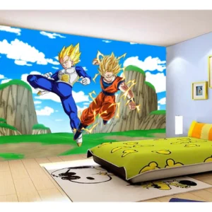 Papel De Parede Dragon Ball Goku Vegeta Anime 7,5m² Dbz488