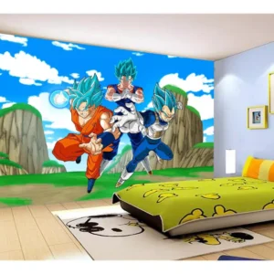 Papel De Parede Dragon Ball Goku Vegeta Anime 7,5m² Dbz489