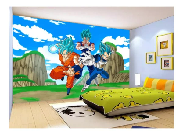 Papel De Parede Dragon Ball Goku Vegeta Anime 7,5m² Dbz489