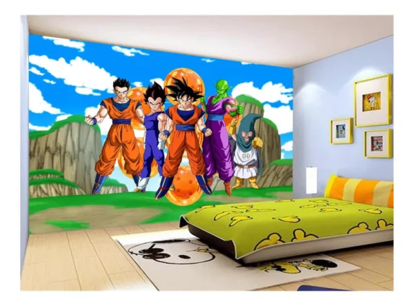 Papel De Parede Dragon Ball Goku Vegeta Anime 7,5m² Dbz493