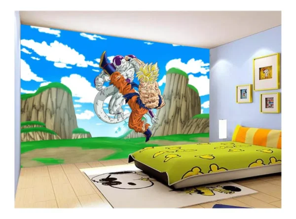 Papel De Parede Dragon Ball Goku Vegeta Anime 7,5m² Dbz496