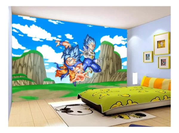 Papel De Parede Dragon Ball Goku Vegeta Anime 7,5m² Dbz497