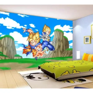 Papel De Parede Dragon Ball Goku Vegeta Anime 7,5m² Dbz498