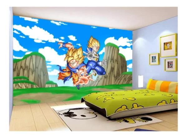 Papel De Parede Dragon Ball Goku Vegeta Anime 7,5m² Dbz498