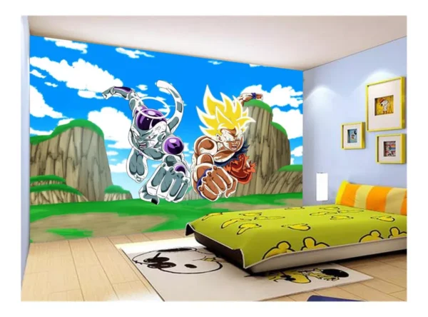 Papel De Parede Dragon Ball Goku Vegeta Anime 7,5m² Dbz499