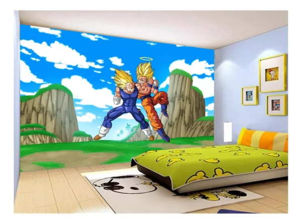 Papel De Parede Dragon Ball Goku Vegeta Anime 7,5m² Dbz503