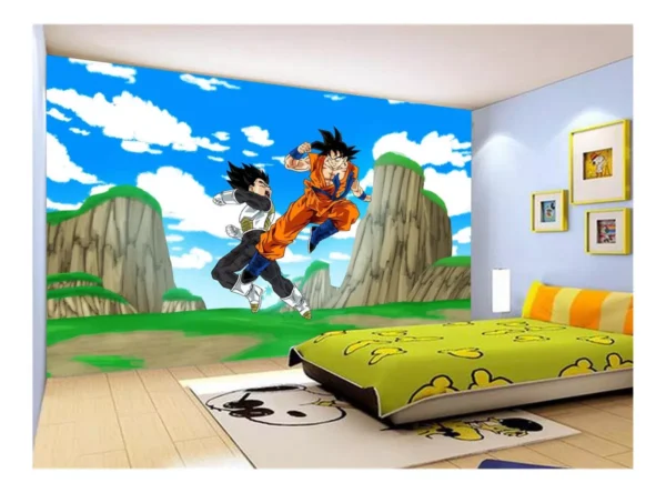 Papel De Parede Dragon Ball Goku Vegeta Anime 7,5m² Dbz504