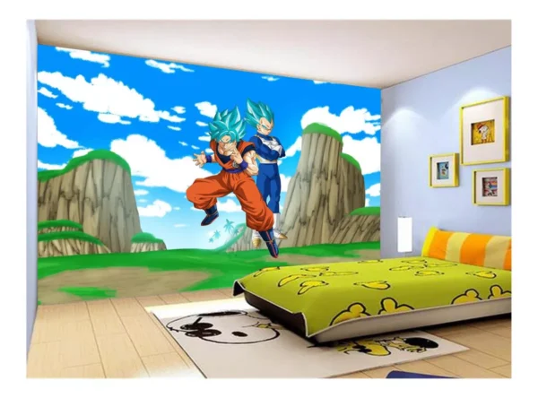 Papel De Parede Dragon Ball Goku Vegeta Anime 7,5m² Dbz505