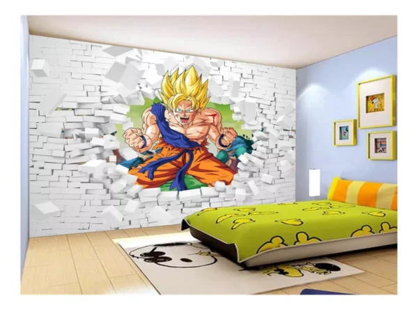 Papel De Parede Dragon Ball Goku Vegeta Anime 7,5m² Dbz52