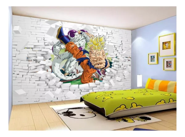 Papel De Parede Dragon Ball Goku Vegeta Anime 7,5m² Dbz55