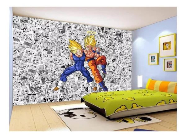 Papel De Parede Dragon Ball Goku Vegeta Anime 7,5m² Dbz559