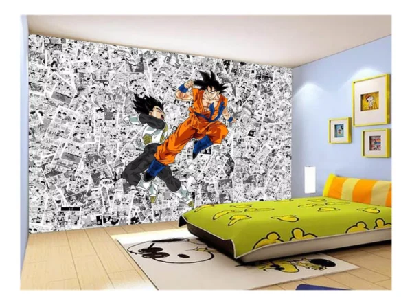 Papel De Parede Dragon Ball Goku Vegeta Anime 7,5m² Dbz560