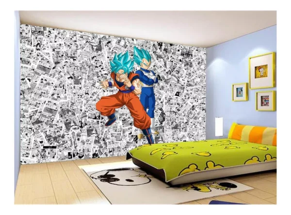 Papel De Parede Dragon Ball Goku Vegeta Anime 7,5m² Dbz561