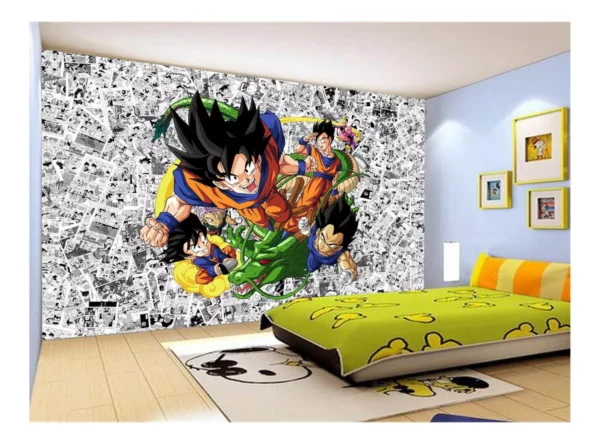 Papel De Parede Dragon Ball Goku Vegeta Anime 7,5m² Dbz566