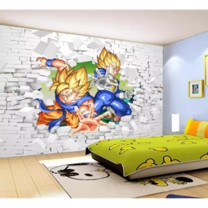 Papel De Parede Dragon Ball Goku Vegeta Anime 7,5m² Dbz58