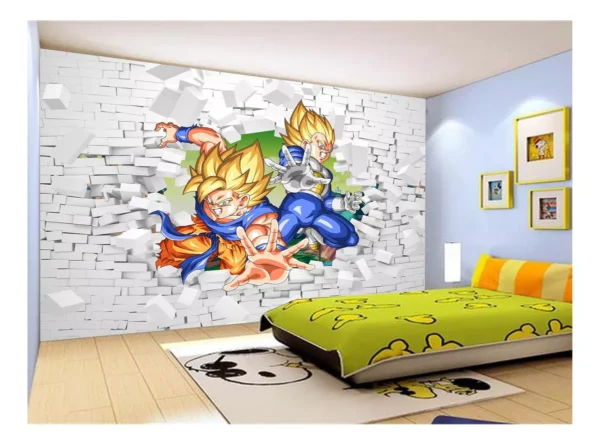 Papel De Parede Dragon Ball Goku Vegeta Anime 7,5m² Dbz58