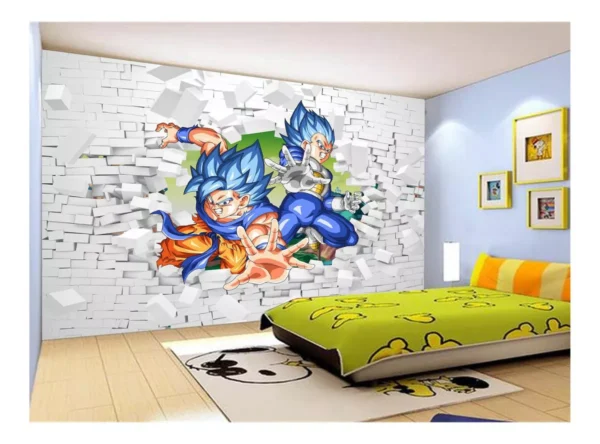 Papel De Parede Dragon Ball Goku Vegeta Anime 7,5m² Dbz59